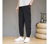 Cinese Uomo Pantaloni Harem Ttang Abito Affusolati Retrò Casual Rana Button Chic