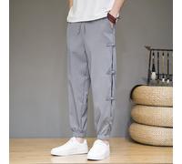 Cinese Uomo Pantaloni Harem Ttang Abito Affusolati Retrò Casual Rana Button Chic