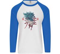 Cinese Zodiac Anno Del Gallo Uomo L/S Baseball Maglietta