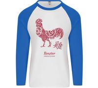 Cinese Zodiac Anno Del Gallo Uomo L/S Baseball T-Shirt
