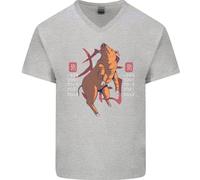 Cinese Zodiac Shengxiao Year Of The Pig Uomo Scollo A V Cotone T-Shirt