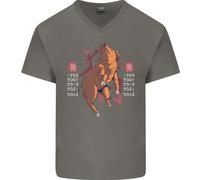 Cinese Zodiac Shengxiao Year Of The Pig Uomo Scollo A V Cotone T-Shirt