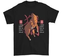 Cinese Zodiac Shengxiao Year Of The Pig Uomo T-Shirt 100% Cotone