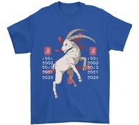 Cinese Zodiacale Shengxiao Anno Del Capra Uomo T-Shirt 100% Cotone