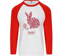 Cinese Zodiacale Shengxiao Anno Del Coniglio Uomo L/S Maglietta Da Baseball
