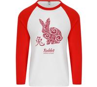 Cinese Zodiacale Shengxiao Anno Del Coniglio Uomo L/S Maglietta Da Baseball