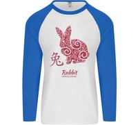Cinese Zodiacale Shengxiao Anno Del Coniglio Uomo L/S Maglietta Da Baseball