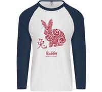 Cinese Zodiacale Shengxiao Anno Del Coniglio Uomo L/S Maglietta Da Baseball