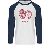 Cinese Zodiacale Shengxiao Anno Del Drago Uomo L/S Maglietta Da Baseball