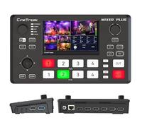 CineTreak Mixer Plus Switcher Video HDMI a 4 Canali per Live Streaming, Schermo LCD da 4,5" Integrato, Controllo Telecamere PTZ, Chroma Key, 1080p60 USB 3.0 UVC per OBS, Zoom, YouTube e Chiesa