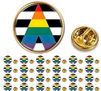 CINFAC 25/50/100 piccolo Metallo Rotondo Pride Pin Arcobaleno LGBTQ Flag Pin Orgoglio Spilla Risvolto Suit Giacca Abbigliamento Zaino Orgoglio Mese Regalo bulk, Medium, ferrolega, Senza pietra
