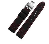 Cingcio più lungo 20 mm 22 mm in silicone sport di orologio da guardia immersione in gomma impermeabile maschio allungata accessoria per orologi di orologi (colore: chiusura di distribuzione rossa,