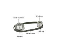 Cinghia 40T 20 denti Larghezza cinghia 10 mm L 500 mm - W 6 mm Set puleggia dentata 2GT Ruota tenditrice Foro 3~12 mm Riduzione 2: 1 Kit sincrono GT2(20T B5mm-40T B10mm)
