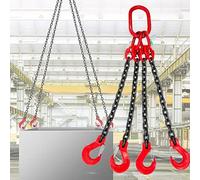 Cinghia a catena a 4 vie, in lega di acciaio G80, con 4 ganci di sicurezza, paranco motore resistente da 5 tonnellate, catene per gambe quadruple resistenti alla ruggine, 0,5 m