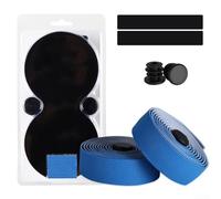 Cinghia antiscivolo per manubrio della bicicletta, 3 cm, in pelle impermeabile e materiale che assorbe il respiro, per un comodo controllo della pedalata (blu)