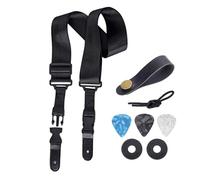 Cinghia Chitarra In Nylon Cinghia Con Estremità In Pelle Per Chitarre Elettriche Libera Le Serrature Del Cinturino Con Cinturino E Le Scelte Chitarra