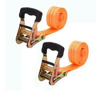 Cinghia Con Cricchetto Senza Gancio 38mm 5m 800daN X2 Cinghie Di Fissaggio Per Portapacchi Auto Carrello Trasporto Barre Portatutto Portabagagli(Orange B,3.8cmx2m/1.49x78.7in)