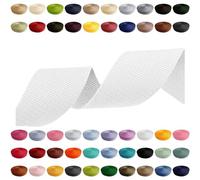 Cinghia da 2 m, 5 m, 10 m, 50 m, 50 colori, larghezza 10 mm, 15 mm, 20 mm, 25 mm, 30 mm, 40 mm, 50 mm, in polipropilene, ideale per progetti fai da te, artigianato e attività all'aperto (501) bianco,