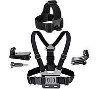 Cinghia da petto - Fotocamera Head strap Mount - Testa cinghia elastica regolabile, compatibile con GoPro Hero 7, 6, 5, 4, Session, 3 +, 3, 2, 1 macchine fotografiche