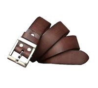 Cinghia dell'annata dell'inarcamento dell'acciaio inossidabile della pelle bovina della cinghia 3.8Cm genuino degli uomini per stile, Marrone, 125 cm