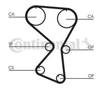 ContiTech Cinghia di distribuzione CT1075 CTAM per Hyundai, Kia