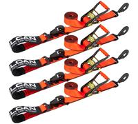 Cinghia di fissaggio combinata VULCAN per assale con gancio a scatto e cricchetto - 2 pollici x 114 pollici - Confezione da 4 - PROSeries - Caric