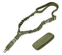 Cinghia di imbracatura a 1 punto per fucile regolabile flessibile a sgancio rapido Cinghia per fucile a un punto cinghia resistente con gancio in metallo per sport all'aperto (verde)