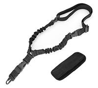 Cinghia di imbracatura a 1 punto per fucile regolabile flessibile a sgancio rapido Cinghia per fucile a un punto cinghia resistente con gancio in metallo per sport all'aperto (nero)