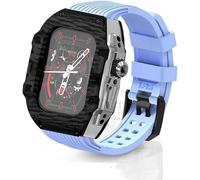 Cinghia di orologio in gomma in fluoro ultra 49 mm+kit di modifica della fibra di carbonio in fibra di carbonio ， per 8 7 6 5 4 SE 45 mm 44 mm Serie di orologio Cinta di copertura di sostituzione