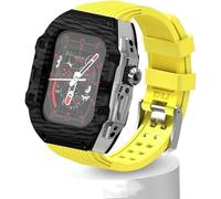 Cinghia di orologio in gomma in fluoro ultra 49 mm+kit di modifica della fibra di carbonio in fibra di carbonio ， per 8 7 6 5 4 SE 45 mm 44 mm Serie di orologio Cinta di copertura di sostituzione