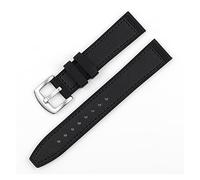 Cinghia di orologio in pelle 20 mm 22mm in acciaio inossidabile in acciaio inossidabile Sostituzione della banda di guardia silicone adatta per uomini orologi (colore della fascia: nero, larghezza