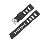 Cinghia di orologio in silicone da 20 mm 2 mm adatto for Huawei Watch GT 2E Fit for la sostituzione di orologi intelligenti adatti for Samsung S2 S3 Braccialetto da polso(Black-silver buckle,22mm)