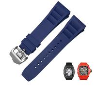 Cinghia di orologio in silicone in gomma per Richard Mille RM011 Accessori a nastro in silicone Accessori per orologi da uomo 25-20 mm (colore: preto, dimensione: 25 mm oro rosa)