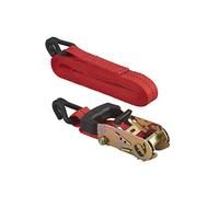 Cinghia di serraggio, 5m, cricchetto, ganci JJ, rosso - THIRARD