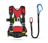 Cinghia di sicurezza per arrampicata, Imbracatura di sicurezza for lavori in quota, corda di sicurezza anticaduta, cintura di arrampicata for metà corpo, tetto/Rosso/D(Red,C)