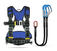 Cinghia di sicurezza per arrampicata, Imbracatura di sicurezza for lavori in quota, corda di sicurezza anticaduta, cintura di arrampicata for metà corpo, tetto/Rosso/D(Blue,E)