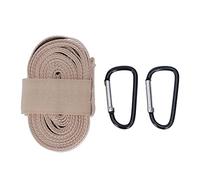 Cinghia di stoccaggio da campeggio 10,17 piedi lunghi cinghie di amaca regolabili in nylon durevoli con 2 carabiner per escursioni in campeggio all'aperto Kaki