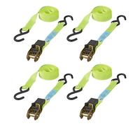 Cinghia Di Tensione Con Cricchetto + 2 Ganci 5 Metri - Set Di 4 Pezzi