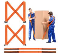 Cinghia Di Trasporto per 2 Persone,Cinghie di Trasportosistema di Sollevamento E Trasporto Ergonomico,Trasporto,Spostamento di Mobili, Elettrodomestici,Materassi per Oggetti,Fino A 110 Kg (Arancione)
