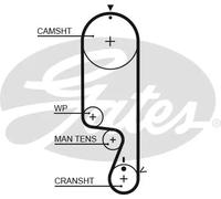 Gates Cinghia distribuzione 1535RM cinghia dentata per Daewoo e Chevrolet