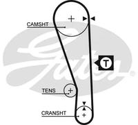 Cinghia distribuzione 5036 GATES per MITSUBISHI HYUNDAI