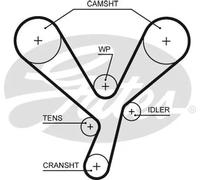 Cinghia distribuzione 5643XS GATES per HYUNDAI MITSUBISHI