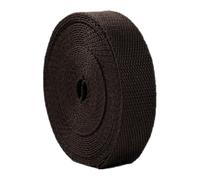 Cinghia in polipropilene, Cinghie in fettuccia di cotone e poliestere da 5 iarde for borse, artigianato, cucito, multicolore, diverse misure(Coffee,25 mm)