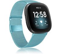 Cinghia metallica compatibile con fitbit versa 3 cinturino/fitbit senstra senso di sostituzione in acciaio inossidabile cinghia compatibile per Fitbit Versa 3/Sense (colore: blu, dimensione: piccolo)