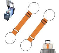 Cinghia multiuso resistente e regolabile per collegare i bagagli, per impilarli in modo sicuro e viaggiare a mani libere, cinghie da viaggio arcobaleno con corda elastica (Arancione)