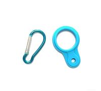Cinghia per bottiglia d'acqua in silicone, con clip di fissaggio, clip in plastica sicura, fascia elastica per escursionismo, corsa, ciclismo (blu)