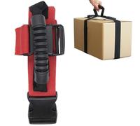 Cinghia per il trasporto con manico, stile incrociato, rosso, cintura in nylon portatile per un facile sollevamento, cinghie di aiuto per lo spostamento di scatole, bagagli, generi alimentari