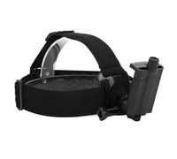 Cinghia per Imbracatura per la Testa in Plastica Nera per Action Camera - Staffa di Ripresa Regolabile per Sci, Ciclismo, Pesca - Design Leggero e Resistente