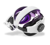 Cinghia per la testa con batteria compatibile con Meta Quest 3S/3 - Cinturino regolabile per batteria da 6000 mAh con pulsante retrattile e regolazione, cinghia Elite per un maggiore supporto e