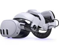 Cinghia per la testa con cavi magnetici per batteria da 10000 mAh per Meta Quest 3S/3/2, cinghia regolabile per la testa per cinghia Elite, cinghia leggera per cuffie VR con supporto migliorato